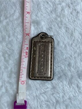 Coach Metallic Leather Key Tag - Bronze